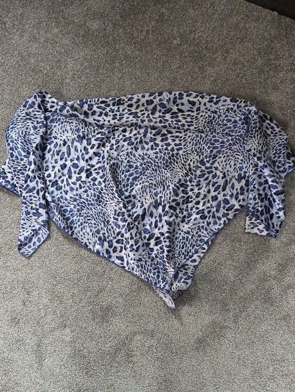 Light Blue Animal Print Women's Scarf